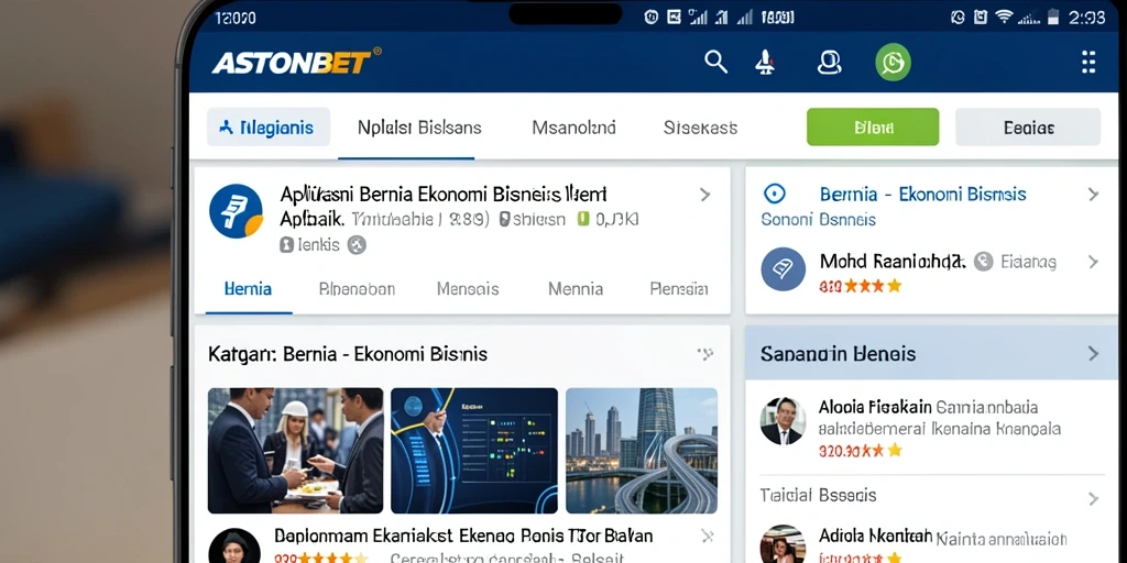 Tampilan antarmuka aplikasi ASTONBET yang modern dan informatif.