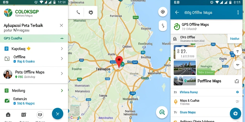 Screenshot aplikasi COLOKSGP menampilkan antarmuka peta navigasi yang jelas.