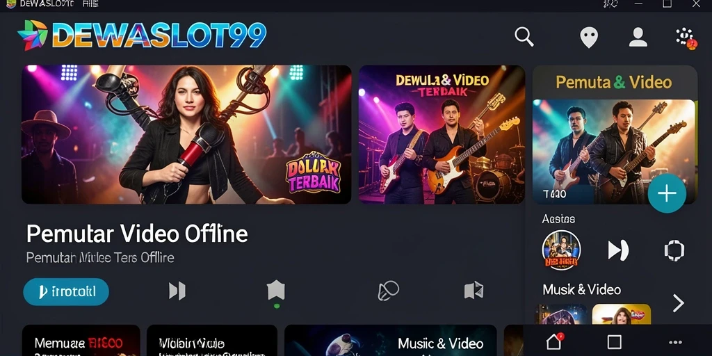 Antarmuka pengguna DEWASLOT99 untuk pemutar video offline.