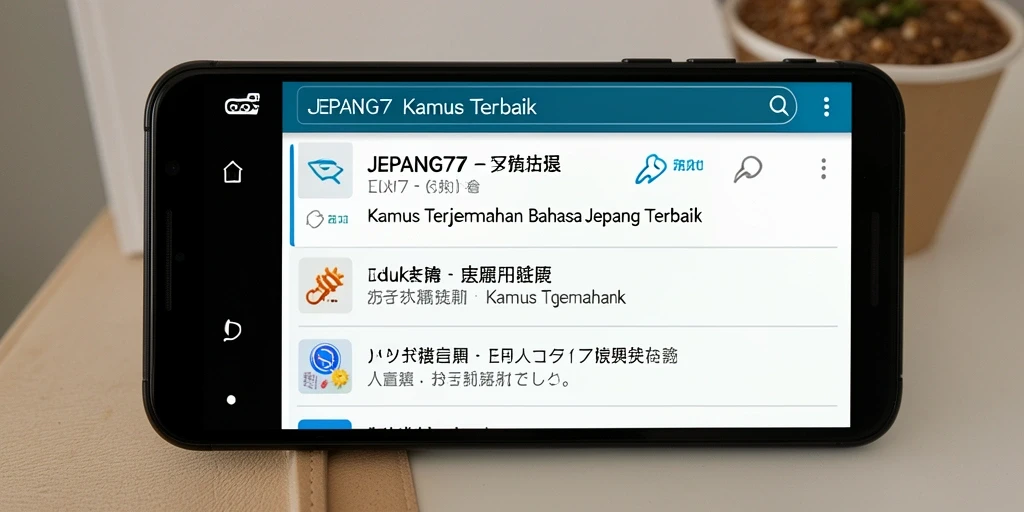 Tampilan antarmuka aplikasi JEPANG77 untuk terjemahan bahasa Jepang.