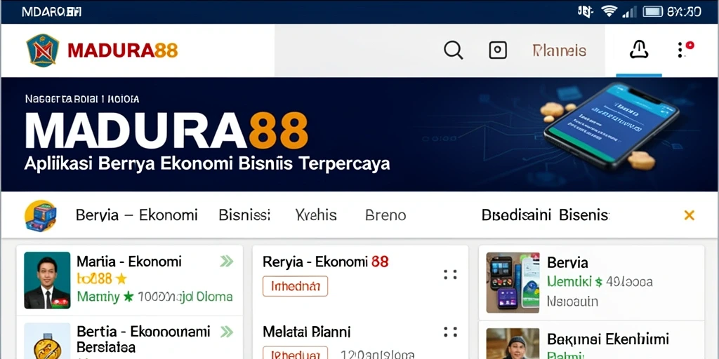Tampilan antarmuka MADURA88 dengan fitur Ekonomi Bisnis yang menarik.