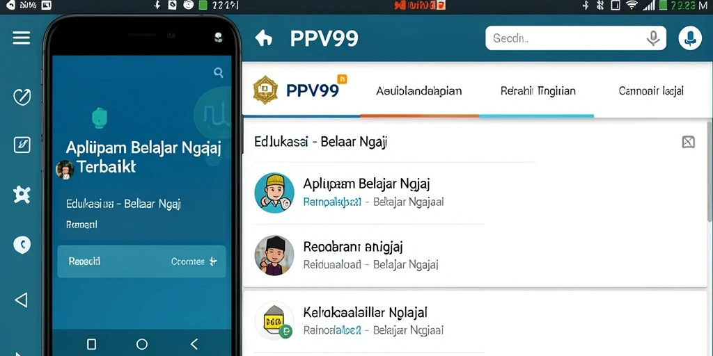 Antarmuka PPV99 yang ramah pengguna dalam proses Belajar Ngaji.