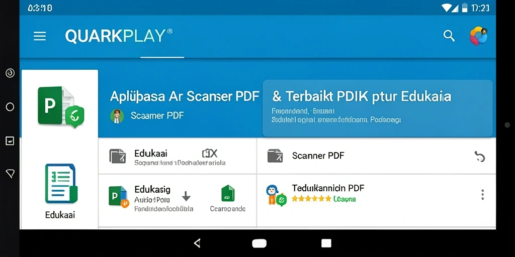 Tampilan antarmuka pengguna QUARKPLAY yang intuitif untuk Scanner PDF.