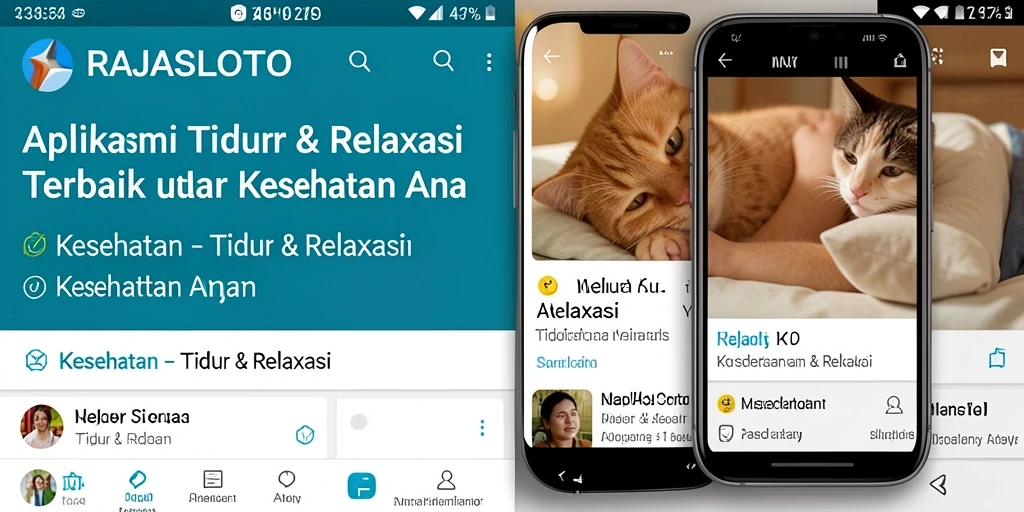 Tampilan antarmuka aplikasi RAJASLOTO yang menenangkan untuk Tidur & Relaksasi.