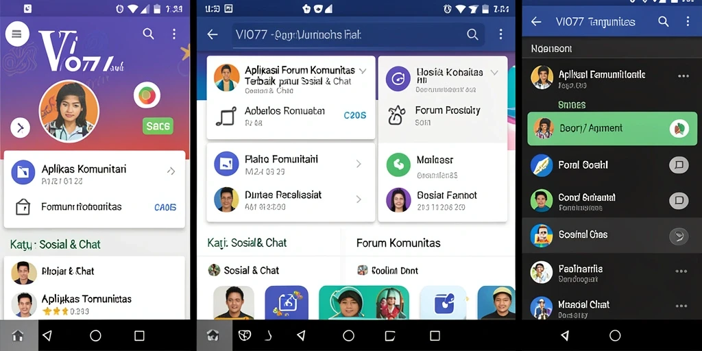 Antarmuka aplikasi VIO77 yang menarik dan fungsional untuk Forum Komunitas.