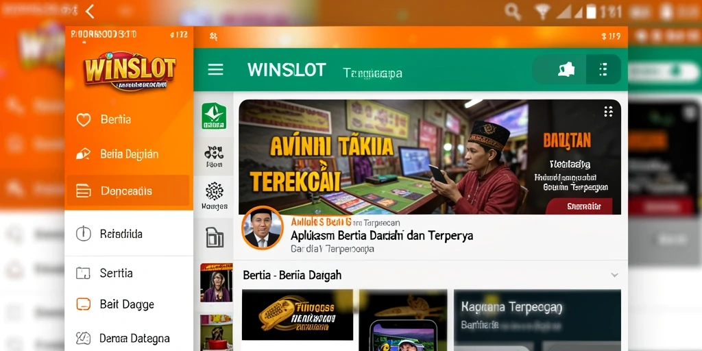 Tampilan antarmuka aplikasi WINSLOT yang menampilkan berita daerah terkini.
